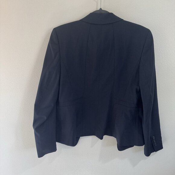 Ann Taylor Blazer Jacket Navy Blue 12 / L Single Button Career Suit Separate - Picture 3 of 7
